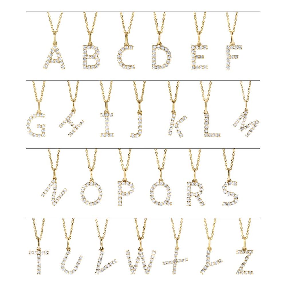 Lab Diamond Initial Necklace