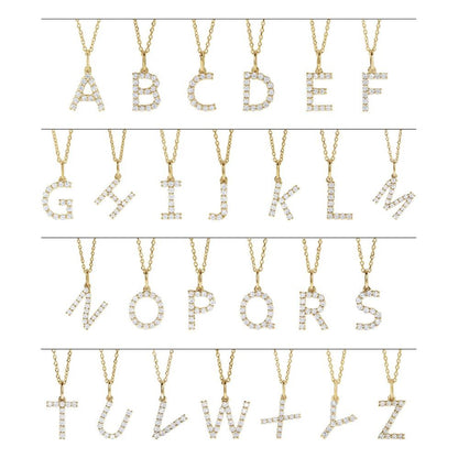 Lab Diamond Initial Necklace