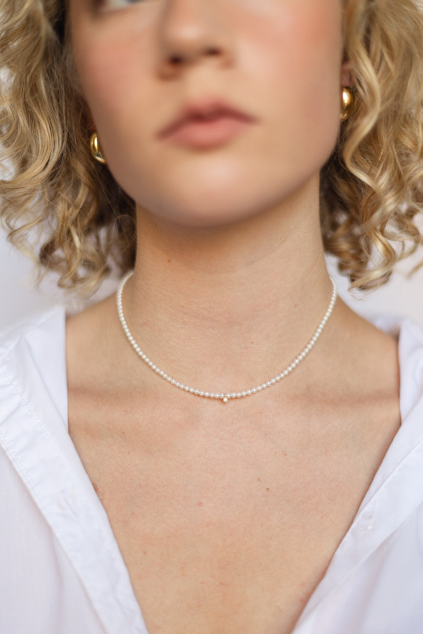 Petite Pearl and Diamond Choker