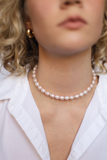 Blush Pink Pearl Necklace