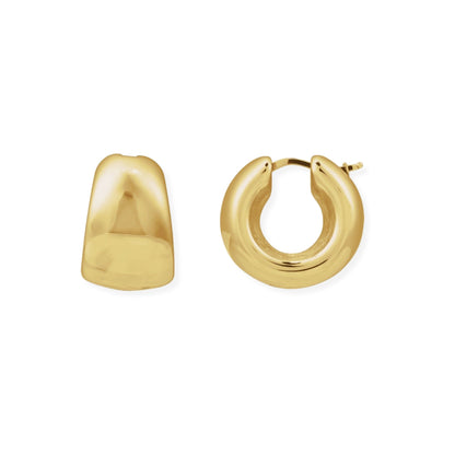 Tapered Chunky Gold Hoops