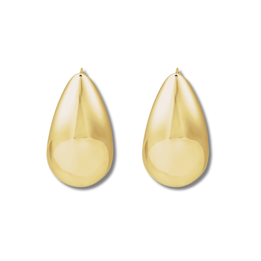 Tear Drop Chunky Gold Hoops