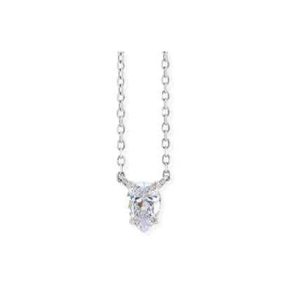 Solitaire Pear Pendant - Natural Diamond