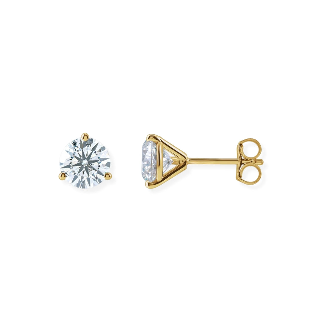 3 prong LAB diamond studs