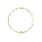 1 ct natural diamond line bracelet with gold chain