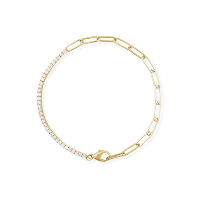 1 ct diamond line bracelet with gold chain