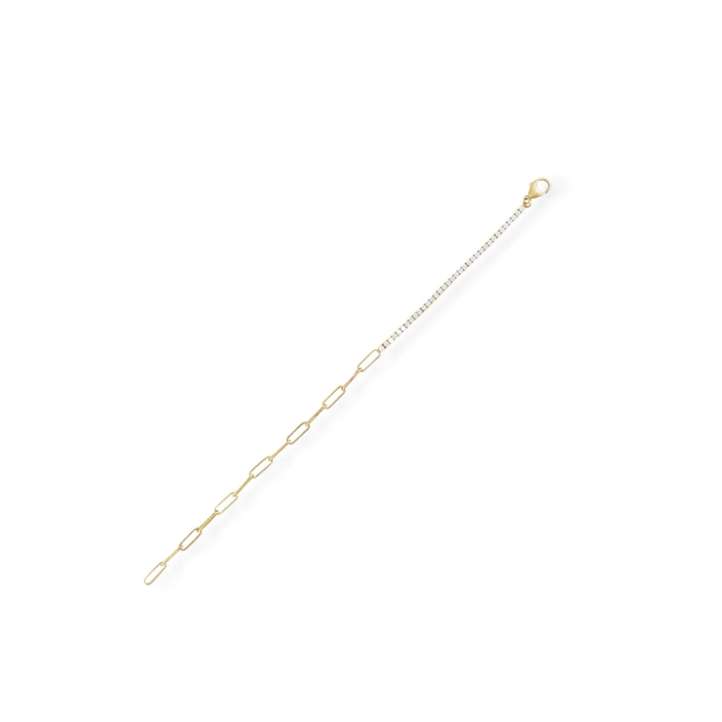 1 ct natural diamond line bracelet with gold chain