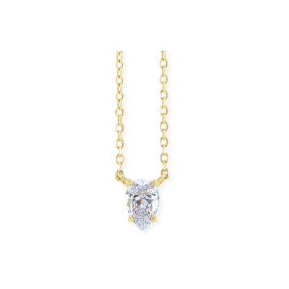 Solitaire Pear Pendant - Natural Diamond