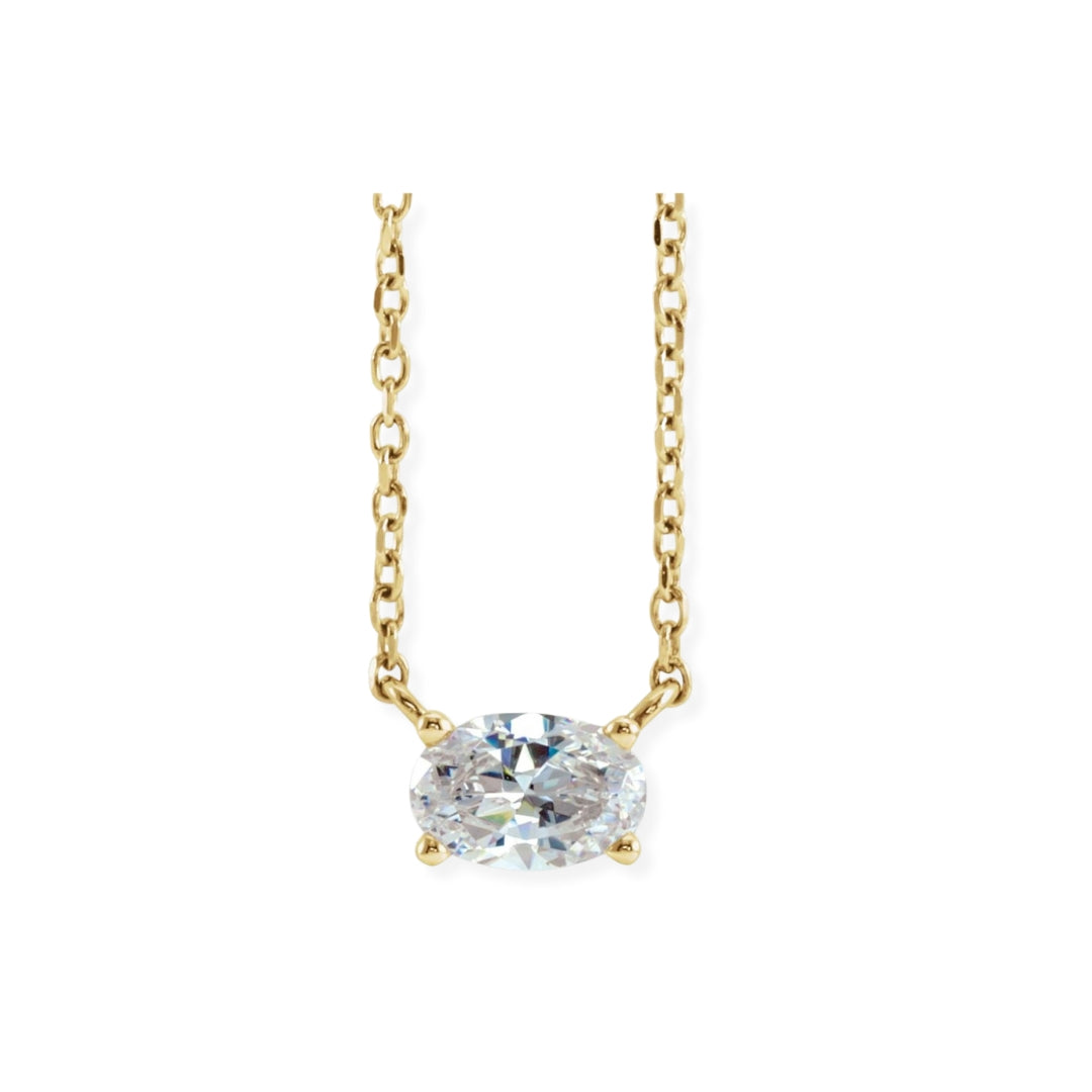 Eastwest Oval Pendant - Lab Diamond